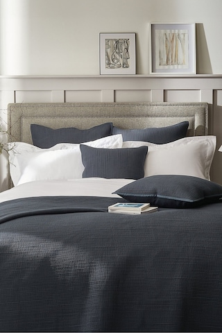 The White Company Belgravia Yastık, %100 Pamuk & Ipek, 50x50cm Lacivert