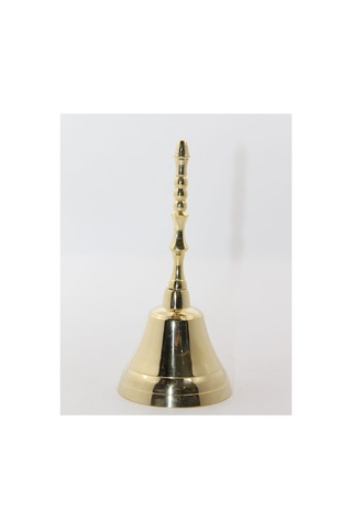 1 Adet Pirinç El Çanı Tam Pirinç Gövde 17 Cm Boy, El Tipi Zil, Hand Bell, Brass Bell