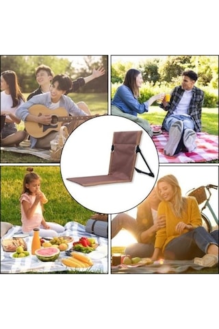 Pazly Tembel Kamp Sandalyesi - Su Geçirmez, Katlanır, Taşınabilir, Plaj Ve Bahçe Kullanımı İçin Kahverengi Açık Sandalye Kahverengi