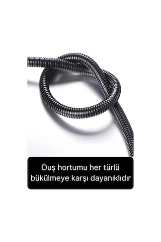 80 Cm Siyah Kısa Tepe Ara Duş Hortumu Spiral Robot Bağlantı Örgü Dayanıklı Kopmaz Patlamaz Sızdırmaz Standart Diğer