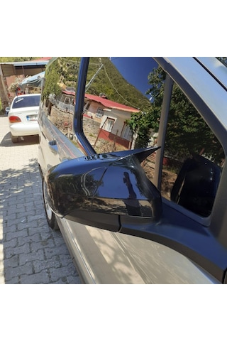 Sts Oto Aksesuar Ford Courier 2018-2021 Uyumlu Batman Yarasa Ayna Kapağı Piano Black Abs Plastik (01)