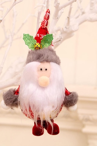 Yılbaşı Çam Ağacı Süsü Noel Baba Ayaklı Dekor Süs 17 Cm 1 Adet