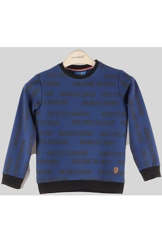 Alexandergardi Alexandergardı Desenli Bisiklet Yaka Çocuk Sweatshirt C22-90400 001 Lacivert