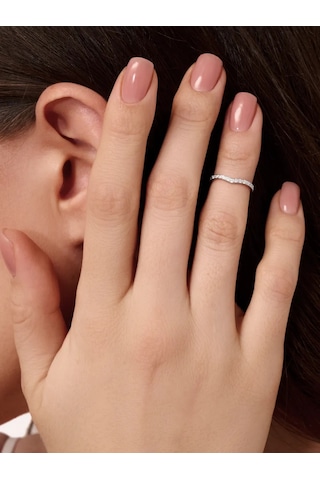 Zoloto Russkih 925 Ayar Gümüşten Fiyanit Taşlı Parmak Eklemi Halkası 363183195 Gri