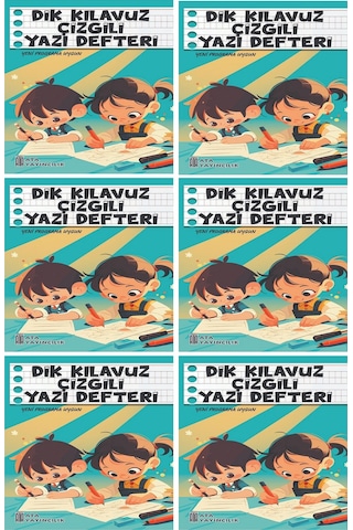1. Sınıf Yeni Müfredata Uygun Dik Kılavuz Çizgili Yazı Defteri Orta Boy 6 Adet