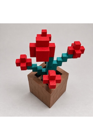 Piksel Orkide Biblo - 3d Baskı, Minecraft Esintili Kırmızı
