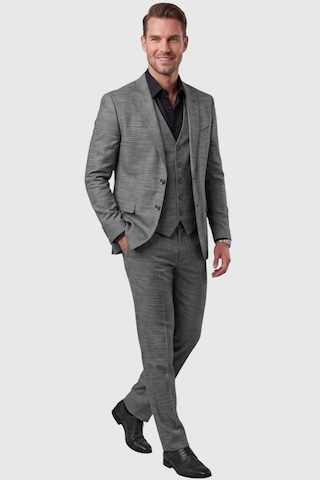 Deepsea Antrasit 3 Parça Slim Fit Yelekli Erkek Takım Elbise Çift Yırtmaçlı Modern Kesim 2601631