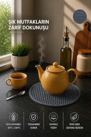 Silikon Nihale, Isıya Dayanıklı Nihale,tava Tencere Altlığı,vakumlu Kapak Füme Çok Renkli