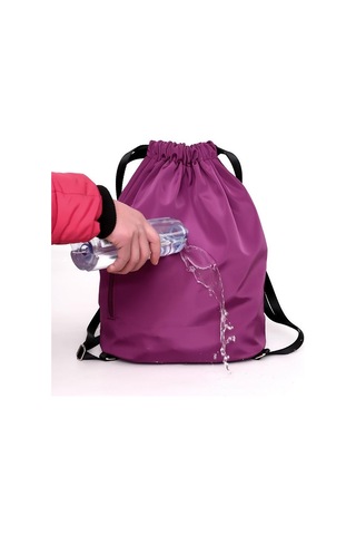 Mor İpli Seyahat Sırt Çantası Su Geçirmez Naylon Büyük Kapasiteli Saklama Çantası Kadın Omuz Çantası Mor