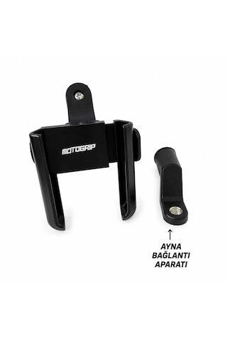 Kl34 Motosiklet / Bisiklet Ve E-scooter Uyumlu Telefon Tutucu Ayna + Gidona Bağlantılı