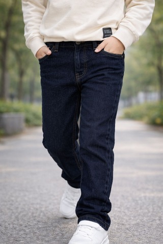 Cedy Denım - Yüksek Kalite Erkek Çocuk Yüksek Bel Regularfit Esnek Jean Pantolon C800 Lacivert