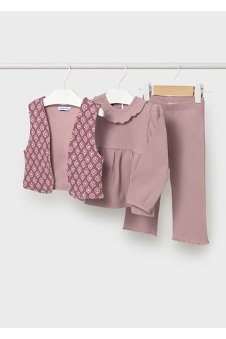 Mayoral Kız Bebek Pantolon Yelek Takım 2593 Pudra
