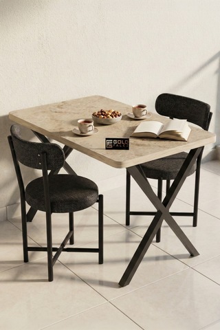 Sandalye 1 Adet Keten Kumaş Metal Ayak Modern Mutfak Sandalyesi Cafe Balkon Ofis Teddy 9817 Anstrast Çok Renkli
