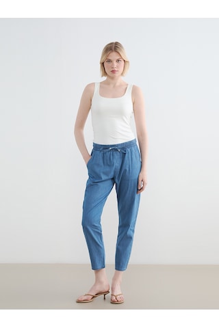 Lcwaıkıkı Classic Mavi Beli Lastikli Carrot Fit Kadın Jean Pantolon