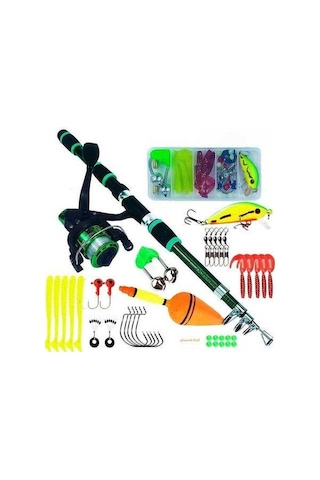 Novahub Yeni Başlayanlar Ve Çocuklar İçin 1,8 M Ultra Kısa Deniz Olta Takımı, Sarı Kamış Ve Makara, Balıkçılık Seti Sarı Kamış Ve Makara