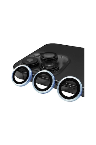 Mey İthalat Apple iPhone Uyumlu 13 Pro Max Raze Metal Kamera Lens - Mavi Diğer