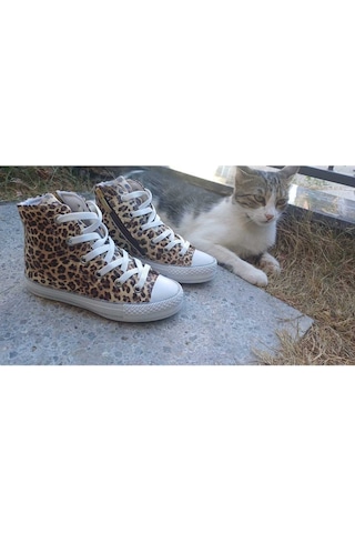 Scarpe Magiche Leopar Desenli Kız Ayakkabı 31-35 Numara Arası Işıksızdır Leopar Desenli