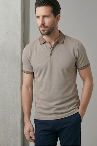 Efor Comfort Fit Rahat Kalıp %100 Pamuk Kıvrılmaz Yaka Ekru-vizon Polo Yaka Tişört Ts 931