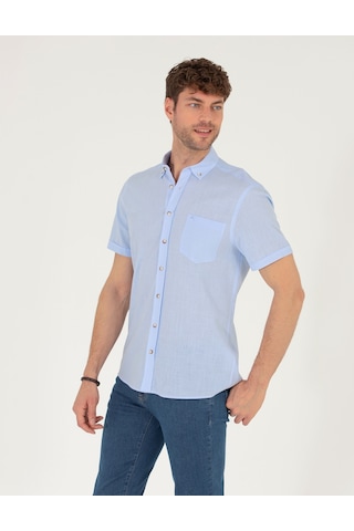 Pierre Cardin Erkek Açık Mavi Kısa Kollu Gömlek 50268184-vr003 Açık Mavi