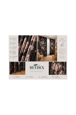2 Adet 140x260 Cm Ölçüsünde Şık Dekoratif Fon Perde Koleksiyon Siyah
