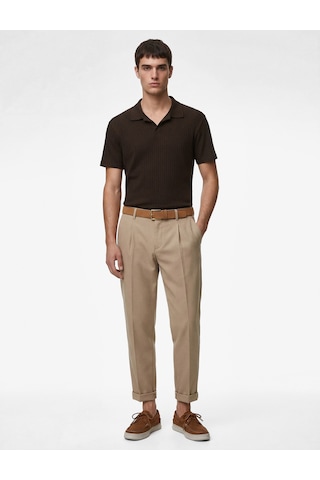 Koton Kısa Kollu Pamuklu Slim Fit Polo Yaka Tişört Kahverengi 6sam10291mk Kahve