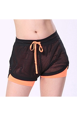 Wezone Kadınlar İçin Nefes Alabilen Çabuk Kuruyan 2 Si 1 Arada Spor Şortu, Koşu, Yoga Ve Jimnastik İçin İdeal Portakal