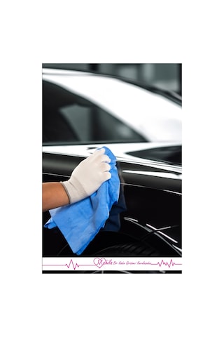 1 Adet 50x70 Mavi Ekstra Büyük, Premium Güderi Bez, Oto Kaporta Çizmez, Oto Kurulama Bezi