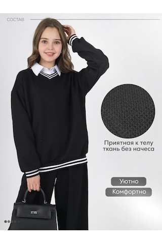 Modumpuerı Klasik Okul Kazak Pullover 258922495 Siyah