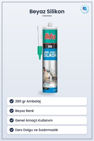 Silikon 280 Gr Beyaz Genel Amaçlı Banyo Mutfak Derz Dolgu Sızdırm
