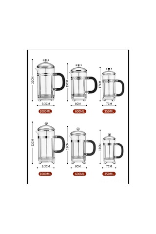 Honmex Stainless Steel Ve Cam Filtreli Kahve Makinesi, 2 Bardak Kapasite, Taşınabilir, Kahve Ve Çay İçin, Siyah, Isı Dayanıklı, Kolay Temizlenir