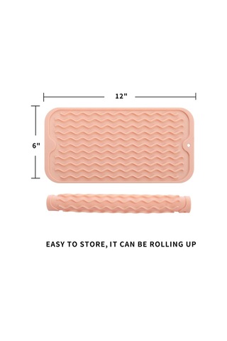 Çok Amaçlı Bulaşık Kurutma Matı, Mutfak İçin Silikon Mat Pembe-a Mürdüm