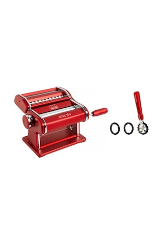 Marcato Atlas 150 Kırmızı Makarna Makinesi + Pastawheel Kırmızı