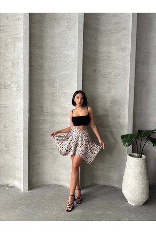 Puantiyeli Etek Krem