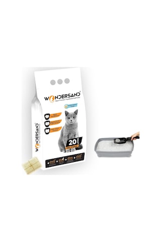 Wondersand Sabun Kokulu Topaklaşan İnce Beyaz Bentonit Kedi Kumu 20 L Wondersand Sabun Kokulu Topaklaşan İnce Beyaz Bentonit Kedi Kumu 20 L