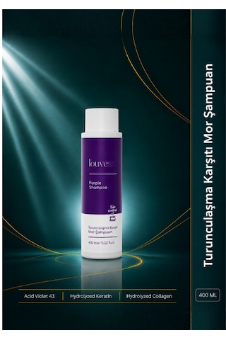 Turunculaşma Karşıtı Mor Şampuan Acid Violet 43 - Hidrolize Keratin - Hidrolize Kolajen - 400 Ml Boyalı