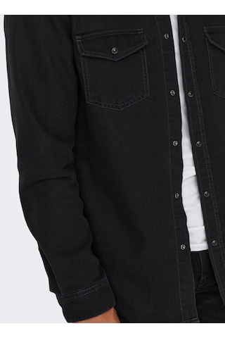 Only & Sons Erkek Göğüs Cepli Denim Gömlek - 22023247 001