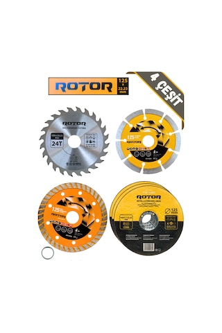 6'lı Disk Seti 125x22,23 Metal+seramik+ahşap 6 Parça