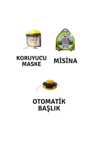 Motorlu Tırpan Seti Koruyucu Maske-misina-otomatik Başlık Motorlu Tırpan Seti Koruyucu Maske-misina-otomatik Başlık