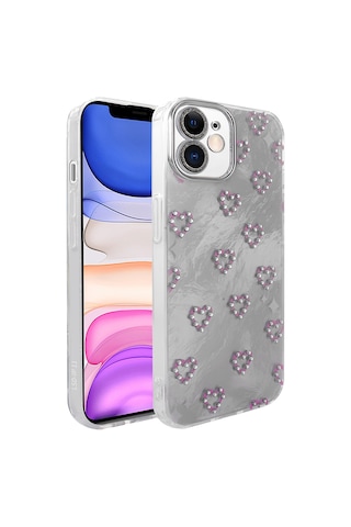 Apple Uyumlu iPhone 11 Kılıf Kamera Korumalı Figürlü Zore Ponti Silikon Kapak Beyaz