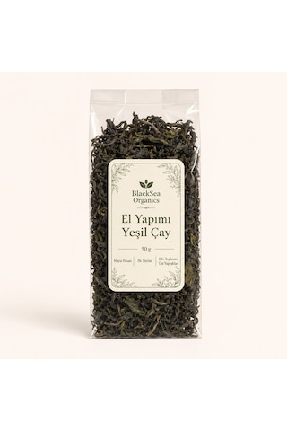 Blacksea Organics El Yapımı Yeşil Çay 50 Gr Katkısız Doğal Mayıs Hasatı Üst Yaprak