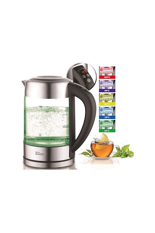 Cam Su Isıtıcısı 1,7 Litre %100 Bpa İçermez 2200 Watt Renk Değişimli Led Aydınlatma Paslanmaz Çelik