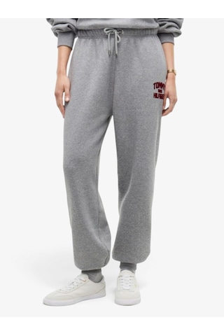 Tommy Hilfiger Varsıty Flock Cuff Mr Swtpants Kadın Gri Eşofman Altı - Ww0ww51627