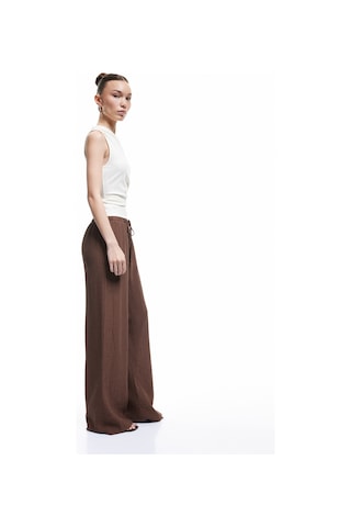 Koton Beli Lastikli Bürümcük Düz Paça Pantolon Kahverengi 5sal40128ıw Kahve
