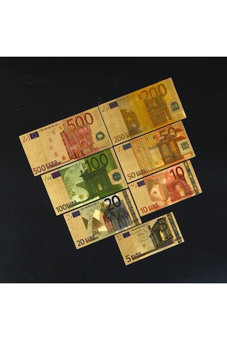 Geeksen Pet Malzeme 7'li Set Euro Anı Banknotu, İki Yönlü Renkli Baskı, Koleksiyon Ve Anma Amaçlı, 14.6x6.5x0.33 Cm
