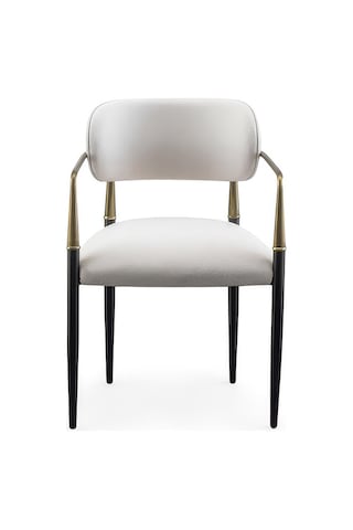 Elegance Kolçaklı Metal Mutfak Sandalyesi Siyah-beyaz