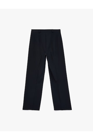 Koton Düz Bol Paça Yüksek Bel Kumaş Pantolon Lacivert 6sak40223pw Lacivert