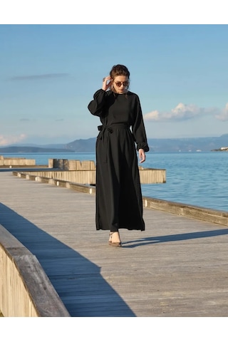 Misswhence Nervür Detaylı Elbise 39833 Siyah