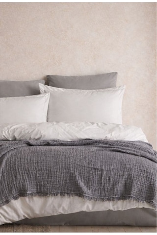 4 Katlı Müslin Pike Çift Kişilik I Battal Boy %100 Pamuklu, Nefes Alabilir, Yumuşak Dokulu Dört Mevsim Kullanım 240x260 Cm Antrasit