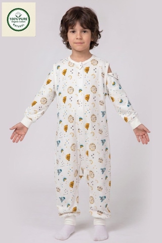 Cantoy Pazen Çıtçıtlı Çıkarılabilir Kollu Bebek Çocuk Uyku Tulumu %100 Pamuk Natural 1.0 Tog Mavi