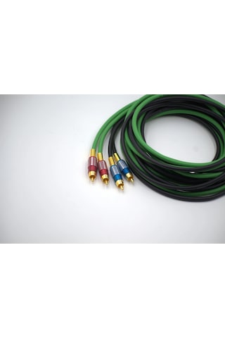 Bakır Amfi Rca Kablosu - 2 Giriş 4 Çıkış Anfi Rca Kablosu - 1 Metre - El Yapımı Tam Bakır - 1 Metre